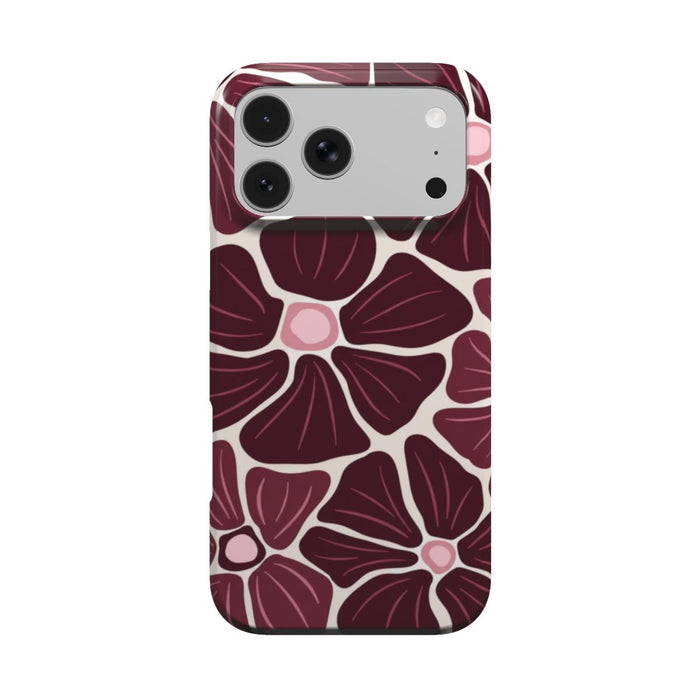 Anemone | Dark Cherry Retro Floral MagSafe iPhone Case