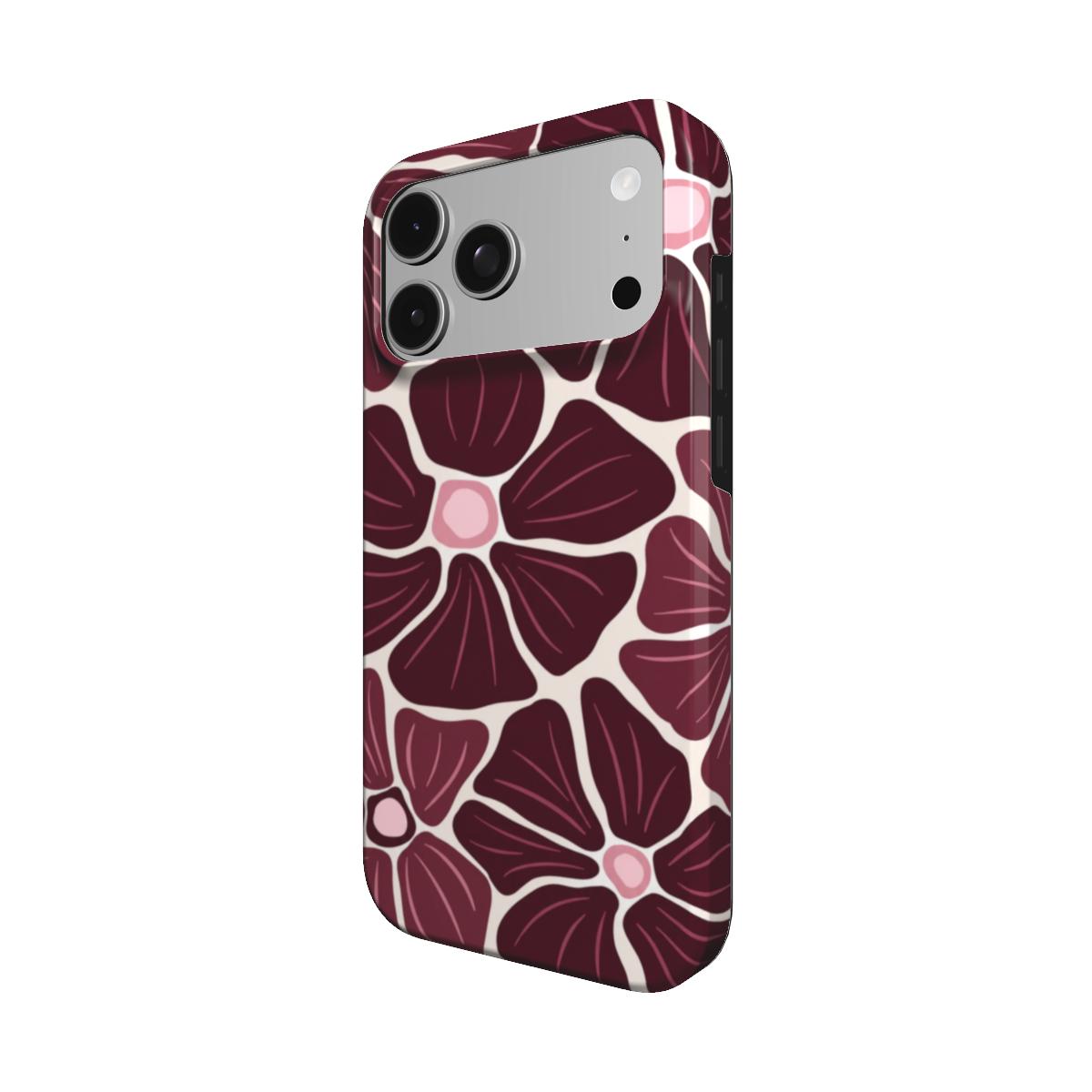 Anemone | Dark Cherry Retro Floral MagSafe iPhone Case