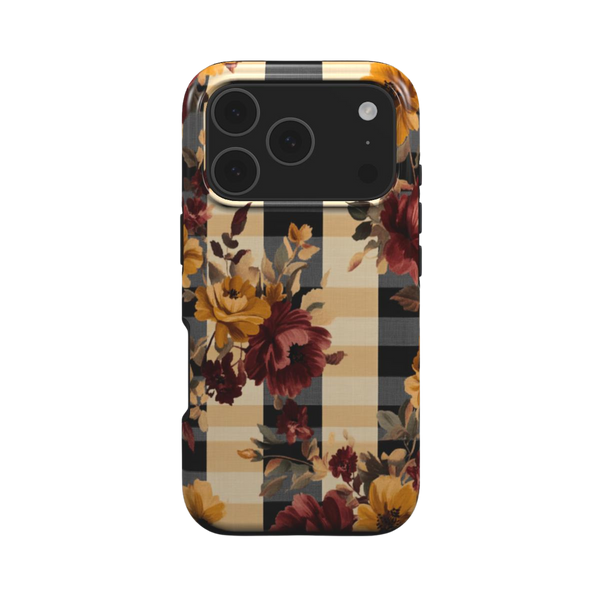 Autumn Grace | Floral Plaid MagSafe iPhone Case