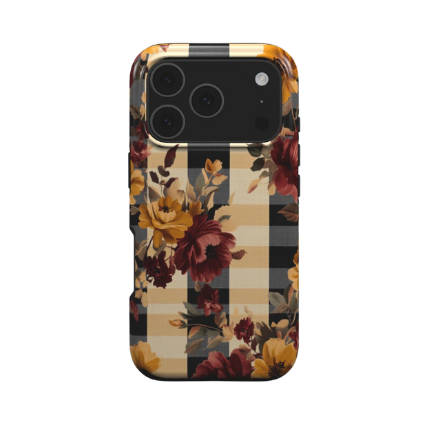 Autumn Grace | Floral Plaid MagSafe iPhone Case