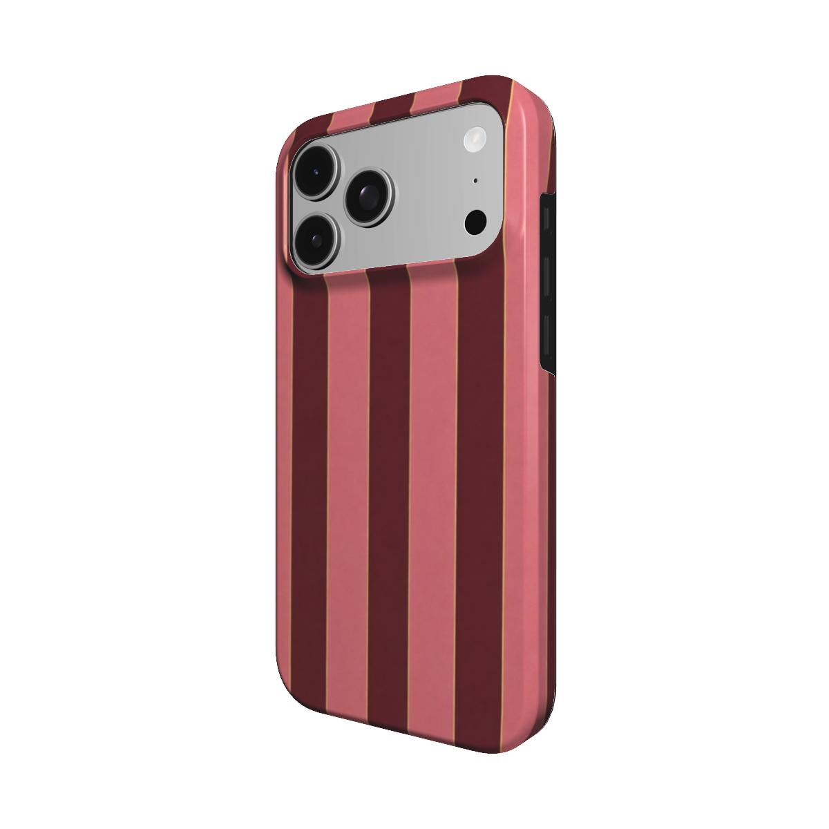 Rouge Salon | Burgundy & Rose Stripe MagSafe iPhone Case