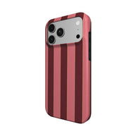 Rouge Salon | Burgundy & Rose Stripe MagSafe iPhone Case