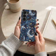 Celestial Mosaic | Blue Moon & Stars Magnetic Samsung Galaxy Case