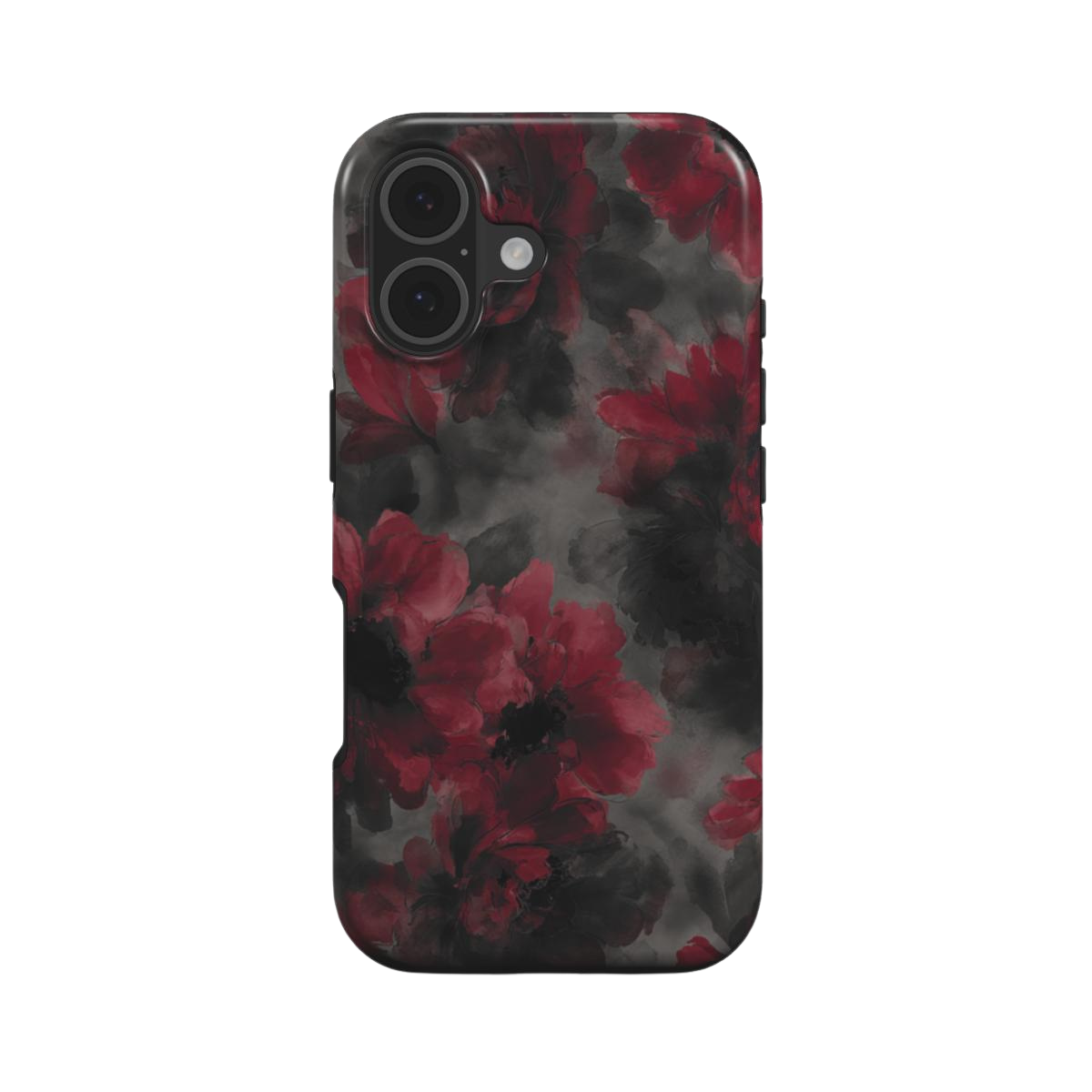 Crimson Eclipse | Dark Red Floral iPhone & Samsung Case