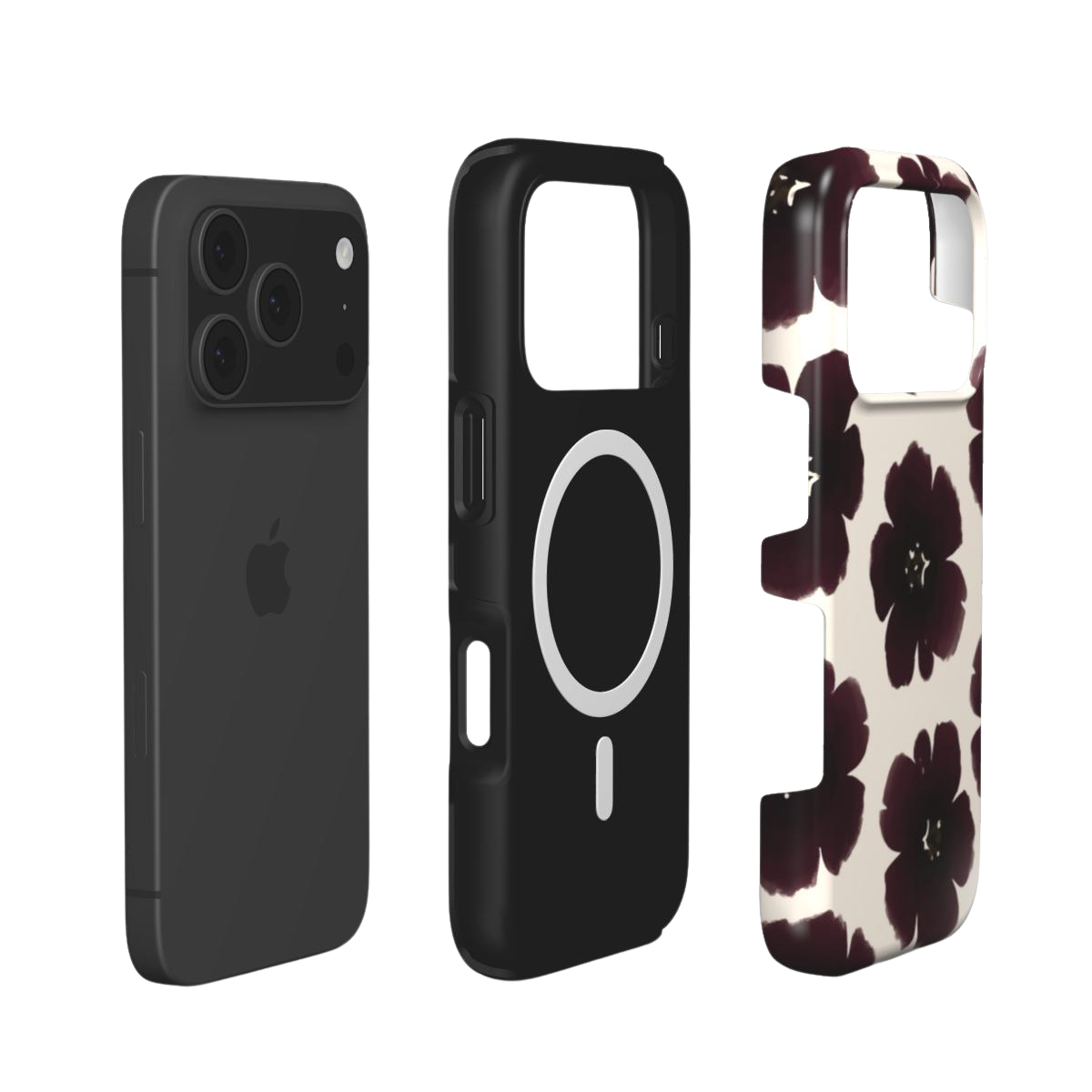Black Dahlia | Dark Floral MagSafe iPhone Case