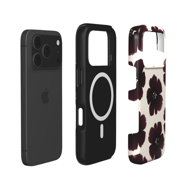 Black Dahlia | Dark Floral MagSafe iPhone Case