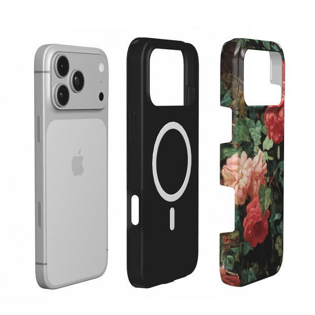 Samtrosen | Dunkles florales MagSafe iPhone Case