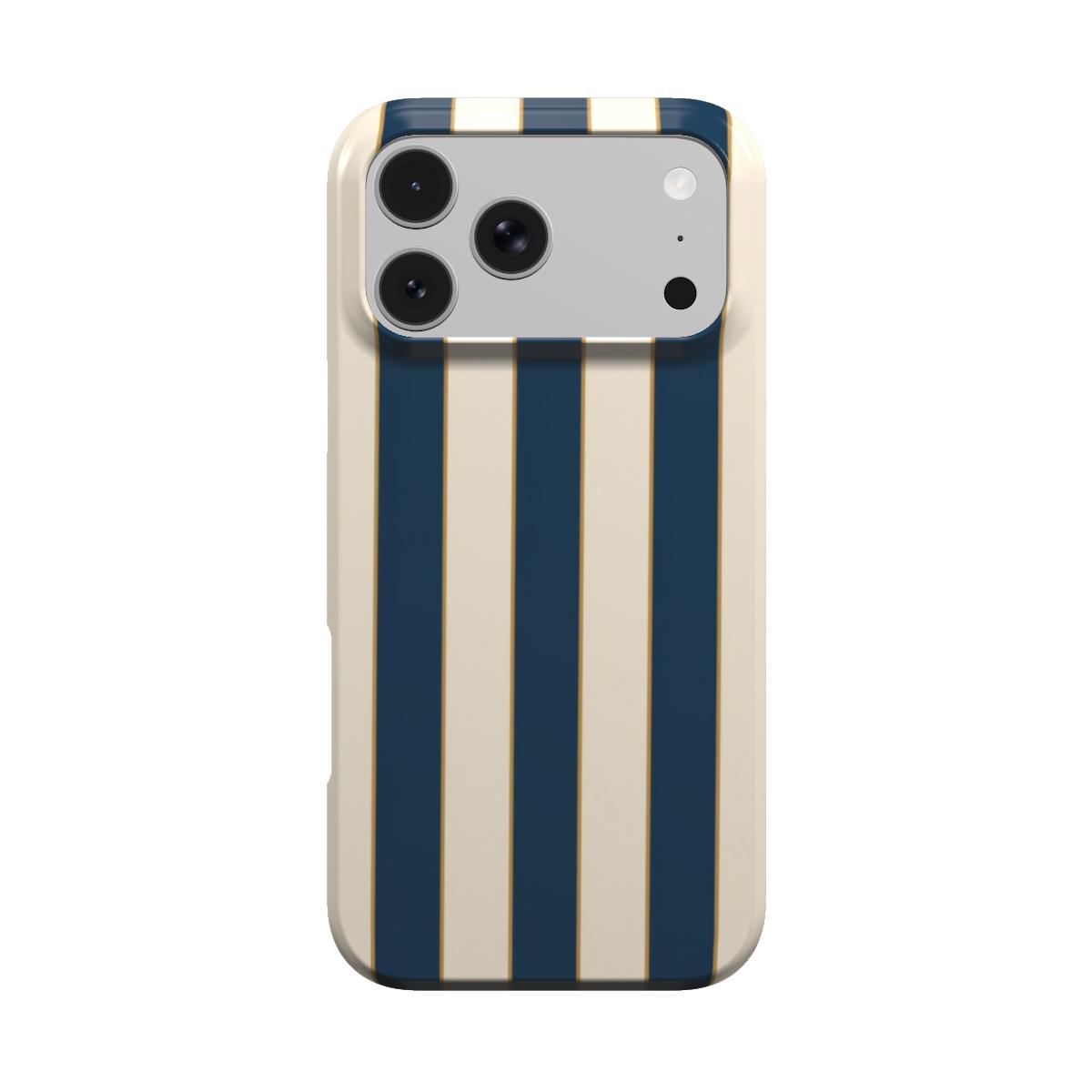 Regatta | Navy Blue & Cream Stripe MagSafe iPhone Case