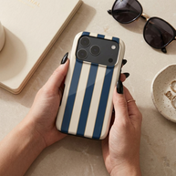 Regatta | Navy Blue & Cream Stripe MagSafe iPhone Case