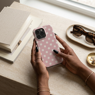 Powder Room | Blush Cream Polka Dot MagSafe iPhone Case