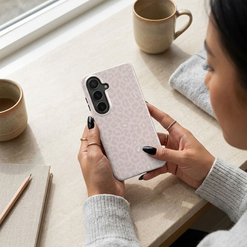 Nude Spots | Blush Leopard Print Magnetic Samsung Galaxy Case