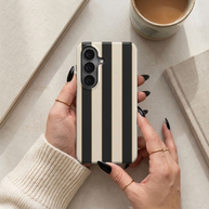 Dress Code | Black & Cream Striped Magnetic Samsung Galaxy Case