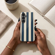 Regatta | Petrol & Cream Striped Magnetic Samsung Galaxy Case