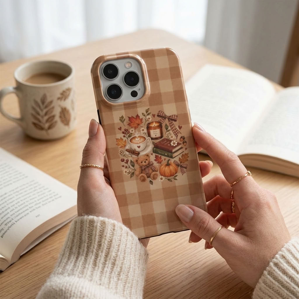 Cozy Chapter | Cozy Autumn Gingham MagSafe iPhone Case
