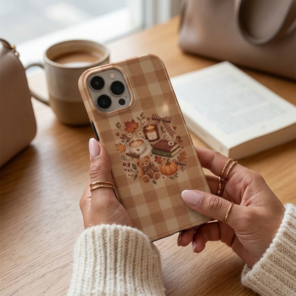 Cozy Chapter | Cozy Autumn Gingham MagSafe iPhone Case