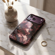Dark Devotion | Dark Burgundy Floral MagSafe iPhone Case