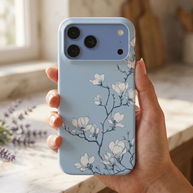 Porcelain Bloom | Powder Blue Magnolia MagSafe iPhone Case