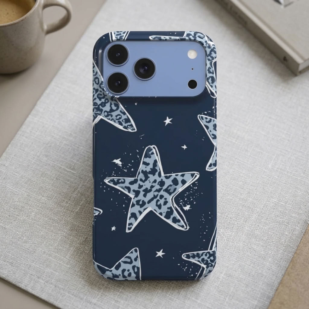 Star Struck | Navy Leopard Star MagSafe iPhone Case