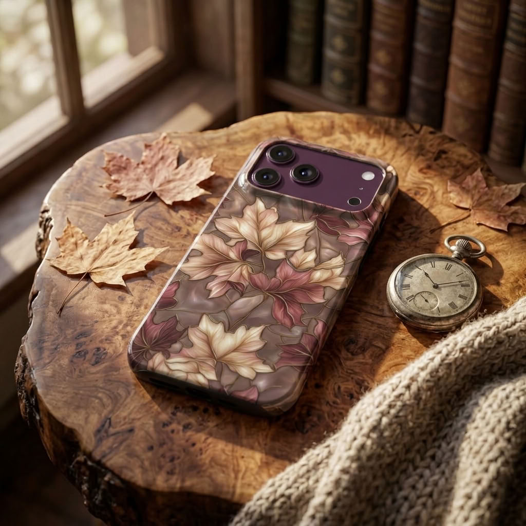Fallen Light | Stained Glass Autumn Leaf MagSafe iPhone Case