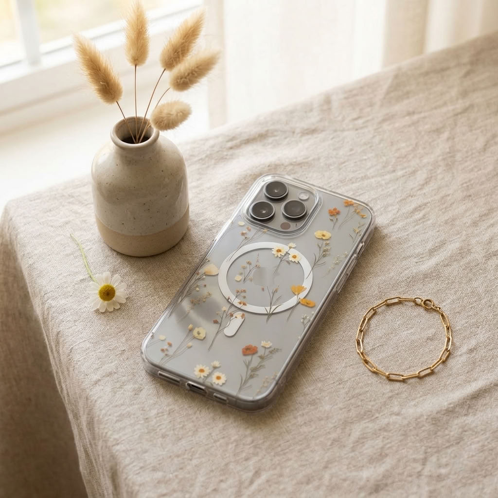 Pressed Days | Wildflower MagSafe Clear iPhone Case