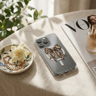Sweet & Wild | Leopard Bow MagSafe Clear iPhone Case