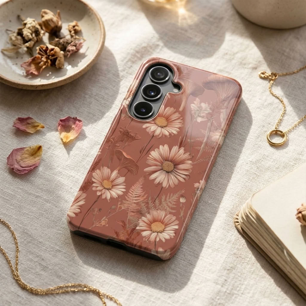 Whispered Daisies | Terracotta Daisy Magnetic Samsung Galaxy Case