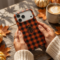 Ghosted | Orange Plaid Ghost MagSafe iPhone Case