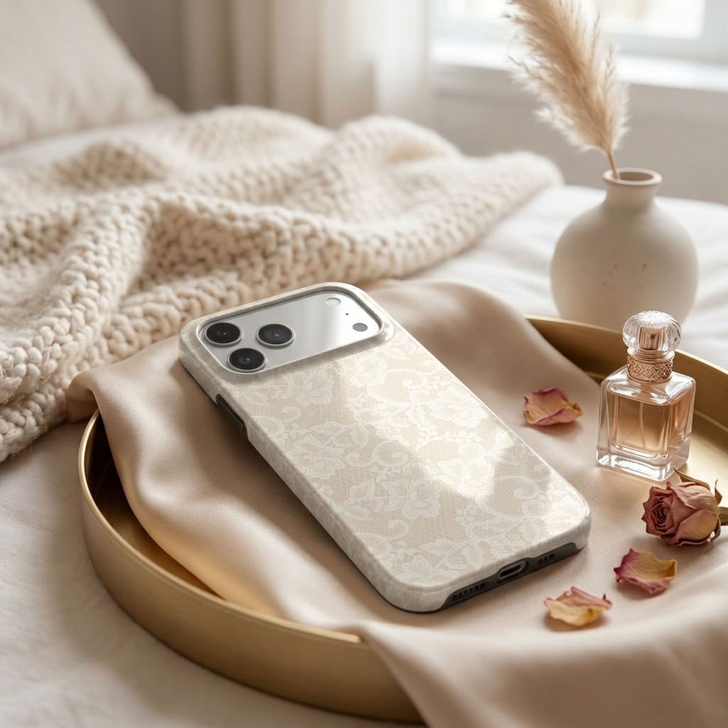 Lace Affair | Ivory Lace MagSafe iPhone Case