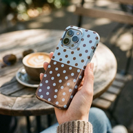 Blue Side | Blue & Brown Polka Dot MagSafe iPhone Case