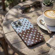 Blue Side | Blue & Brown Polka Dot MagSafe iPhone Case