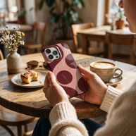 Big Dot | Burgundy & Blush Polka Dot MagSafe iPhone Case