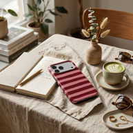 Painted Wine | Burgundy Striped MagSafe iPhone Case