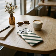Heritage | Green & Ivory Striped MagSafe iPhone Case