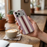 Rose Line | Mauve & Burgundy Striped MagSafe iPhone Case