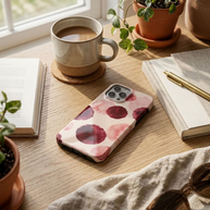 Watercolor Dot | Burgundy Watercolor Polka Dot MagSafe iPhone Case