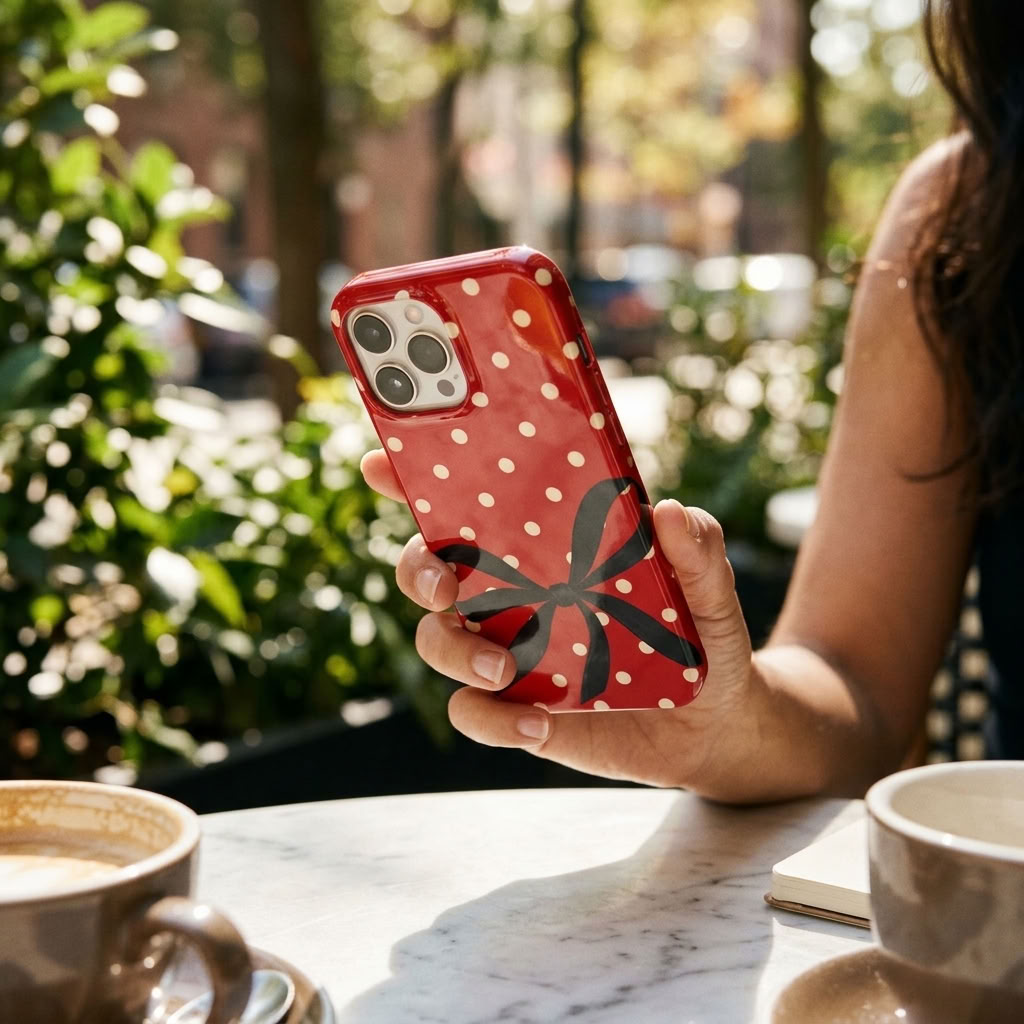 Bow & Dot | Red Polka Dot Bow MagSafe iPhone Case
