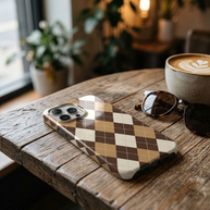 Cocoa Club | Brown & Camel Argyle MagSafe iPhone Case
