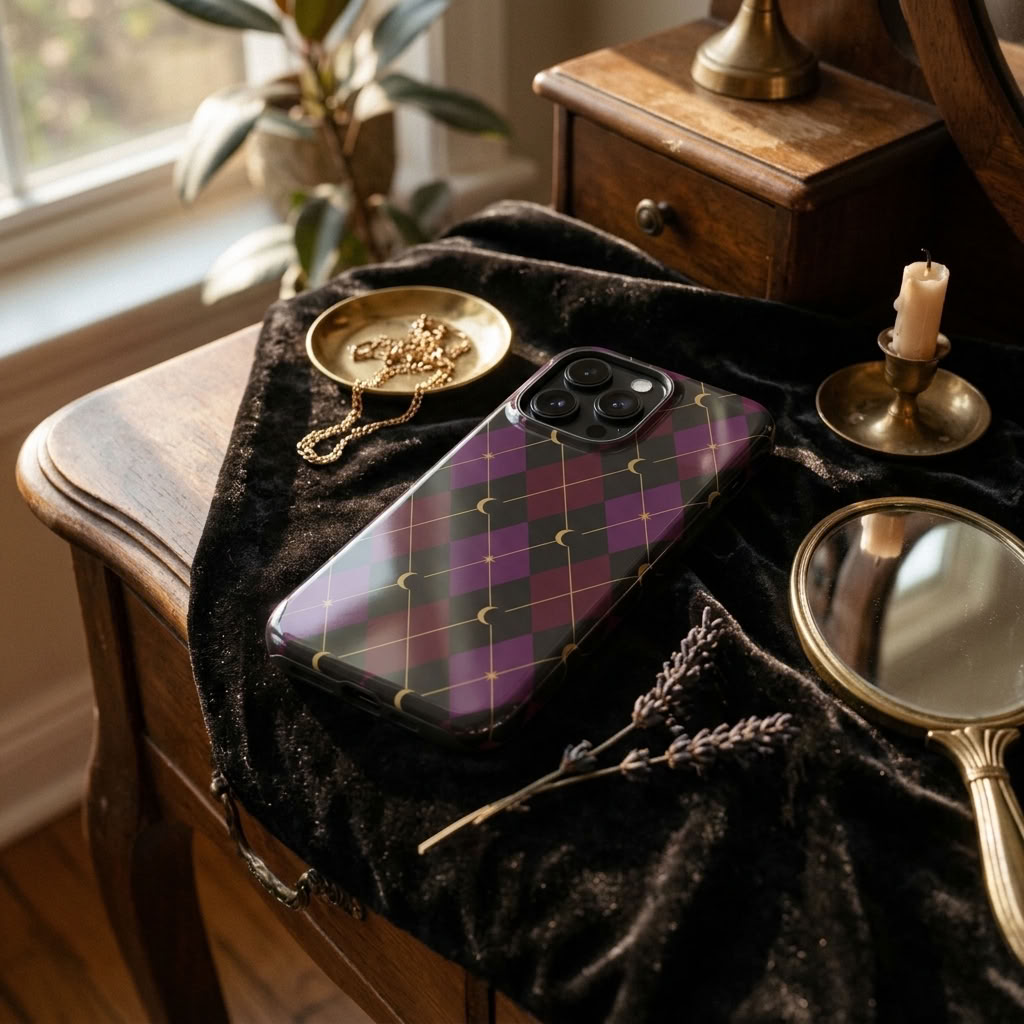 Midnight Argyle | Celestial Argyle MagSafe iPhone Case