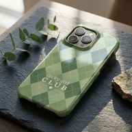 Lucky Girl Club | Green Argyle MagSafe iPhone Case