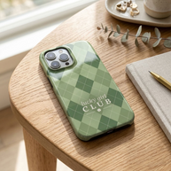 Lucky Girl Club | Green Argyle MagSafe iPhone Case