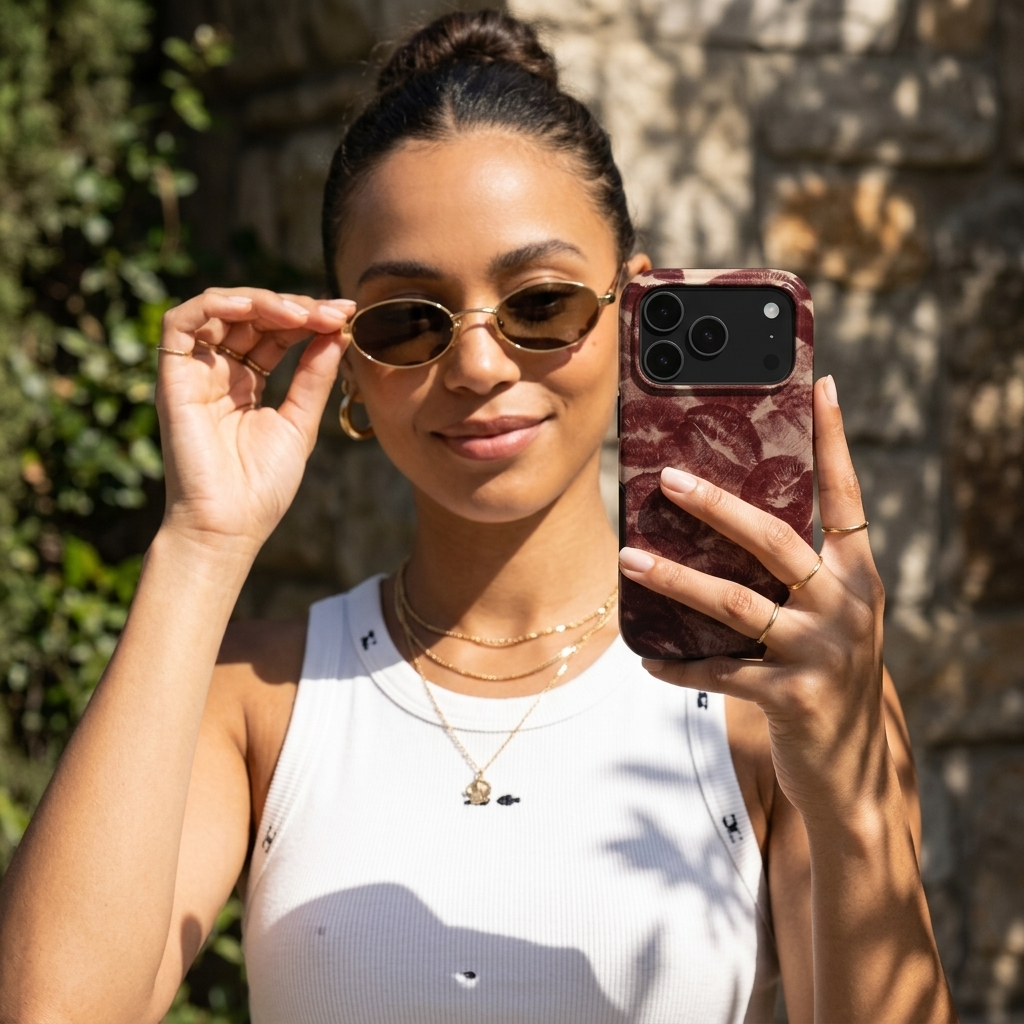 Velvet Kiss |  Lipstick Print MagSafe iPhone Case