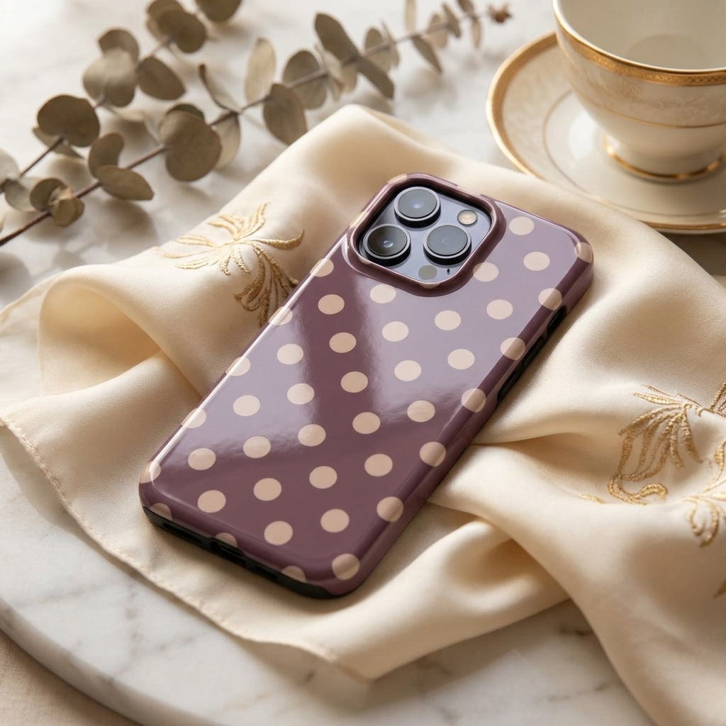 Boudoir | Mauve Rose Gold Polka Dot MagSafe iPhone Case