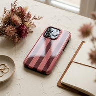Rouge Salon | Burgundy & Rose Stripe MagSafe iPhone Case