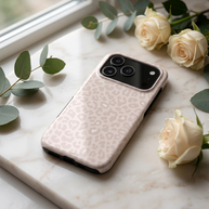 Nude Spots | Rougefarbenes Leopard-Print Minimalistisches MagSafe iPhone Case