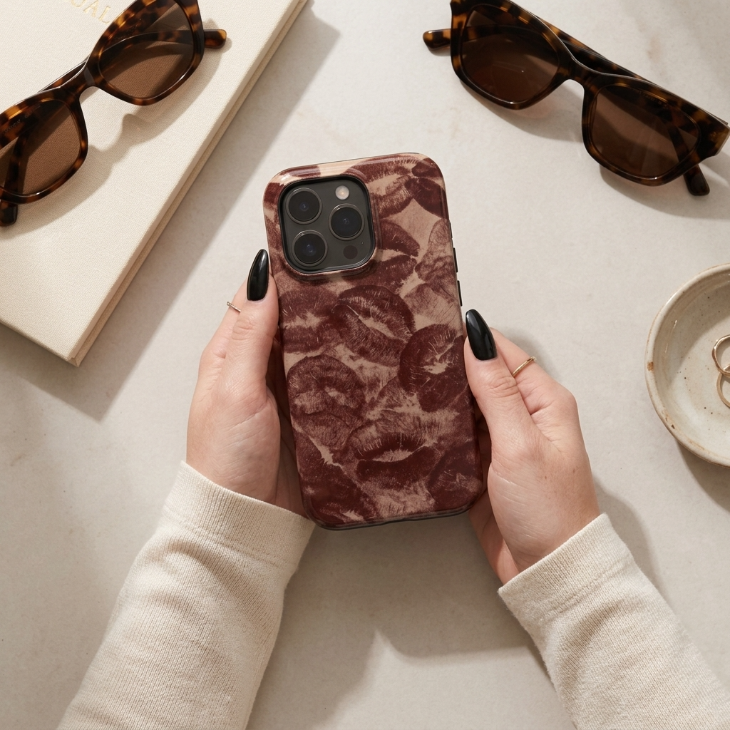 Velvet Kiss |  Lipstick Print MagSafe iPhone Case
