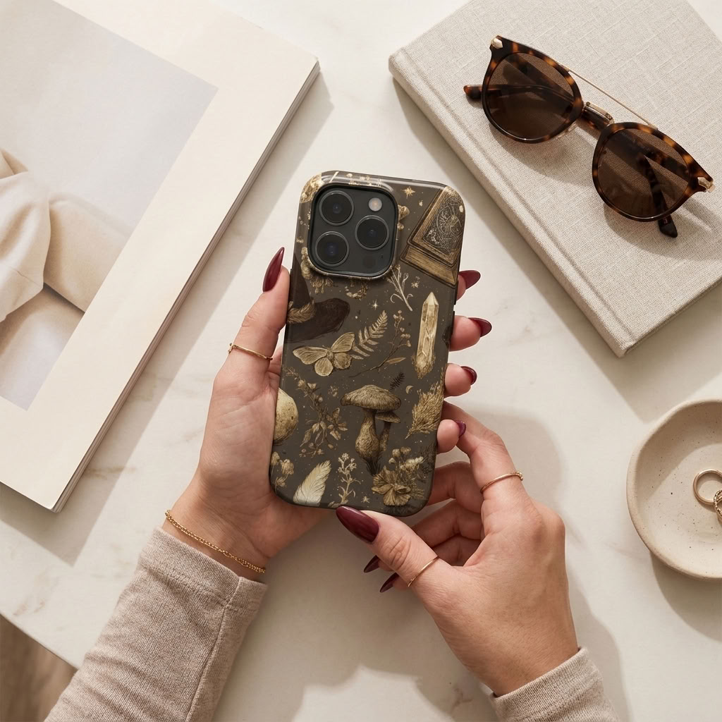 Grimoire | Witchy Botanical Mushroom MagSafe iPhone Case