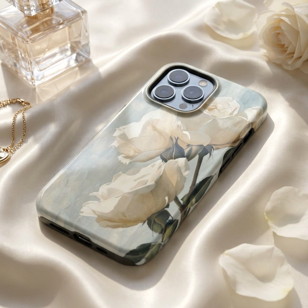 Ivory Bloom |  White Rose MagSafe iPhone Case