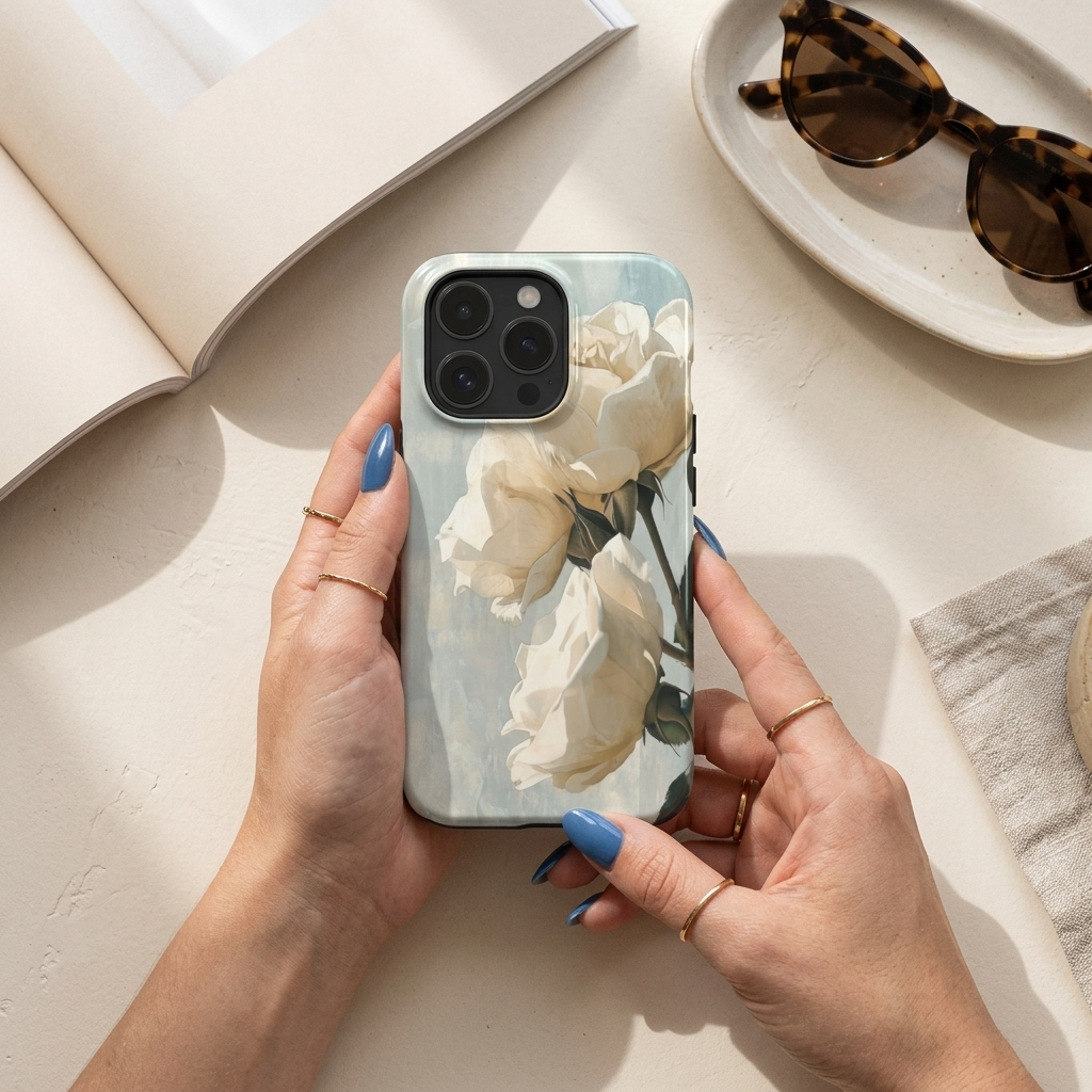 Ivory Bloom |  White Rose MagSafe iPhone Case