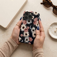 Moonlit Daisies | Dark Floral Moon iPhone & Samsung MagSafe Case