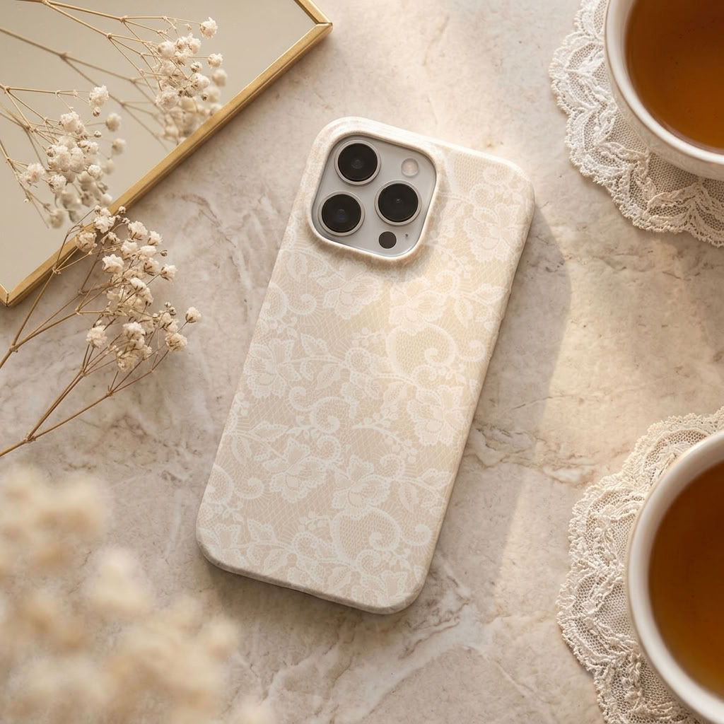 Lace Affair | Ivory Lace MagSafe iPhone Case